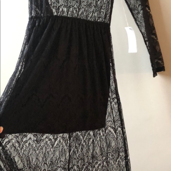 NWT Black Lace Sheer Maxi Dress - Picture 5 of 8